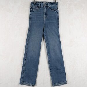 GOOD AMERICAN Good Curve Straight Jeans Indigo‎ Wash Size 2 / 26
